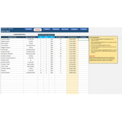 Your Data input page, fill in when and where your employees are