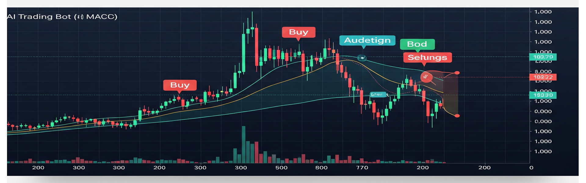 AI Robot analysing crypto charts